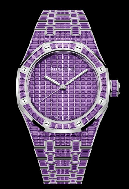 Review 2022 Audemars Piguet ROYAL OAK SELFWINDING AMETHYST "50TH ANNIVERSARY" Replica Watch 15554BC.AY.1274BC.01